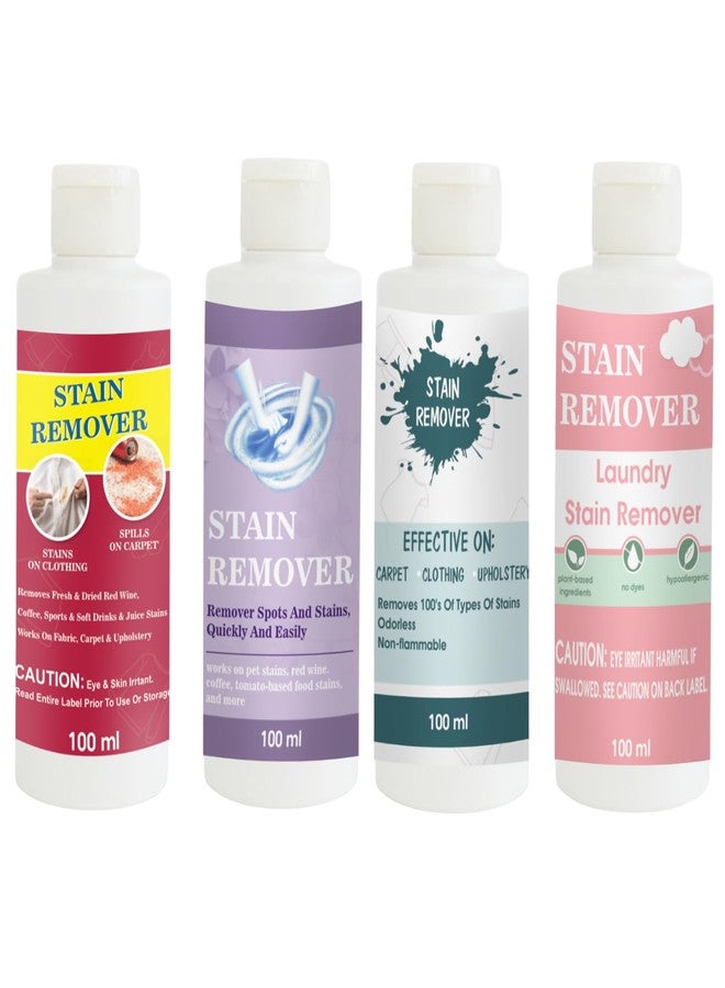 TOOVUS Stain Remover Combo Pack of Red, Purple, Sky and Pink Stain Remover | Multi-Surface Cleaning Solution for Clothes, Fabrics, Upholstery (100 g Each) - Image 1